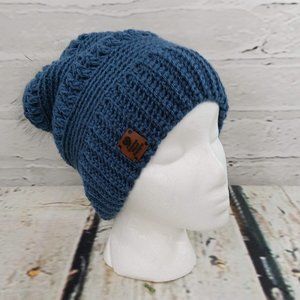Duncan Street Designs Adelaide Hand Crocheted Slouchy Hat with Pom Pom